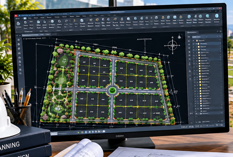Layout and Plot Landscaping CAD Design